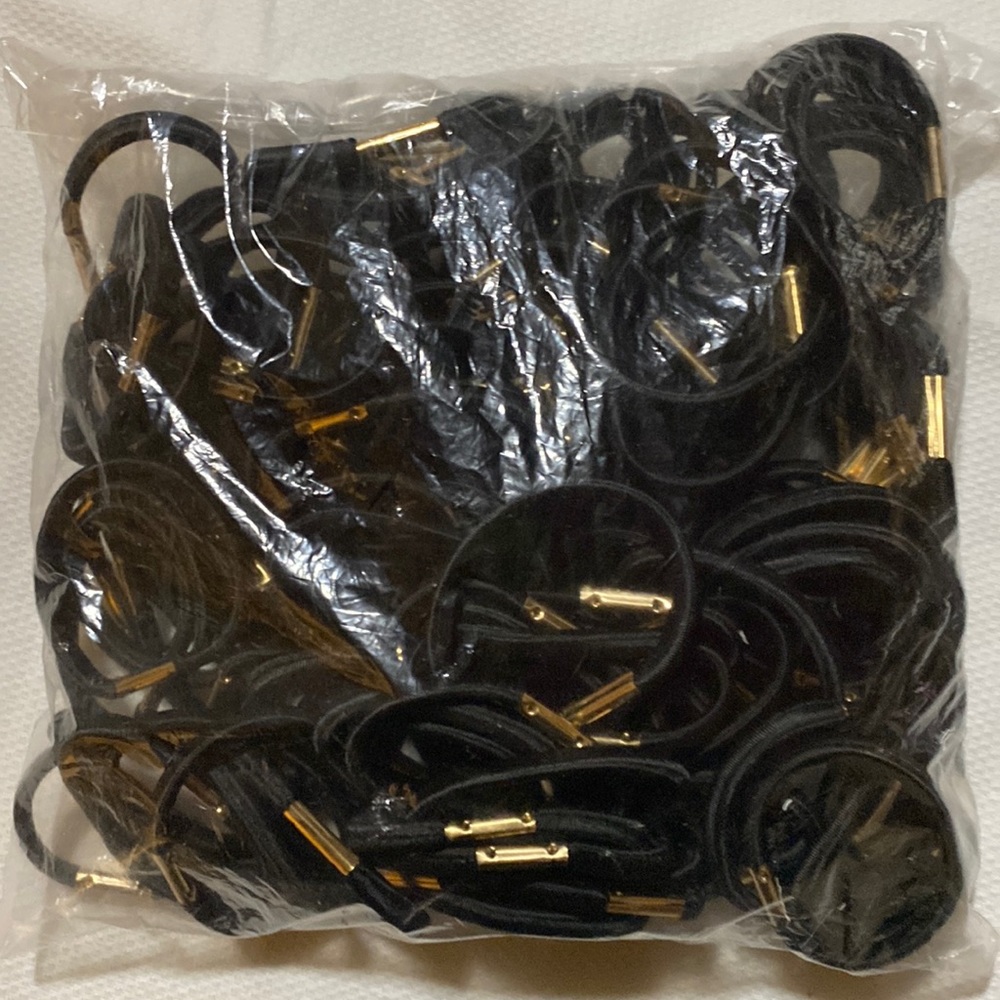 Black Elastic Hair ties Lot of 140 1/4” wide